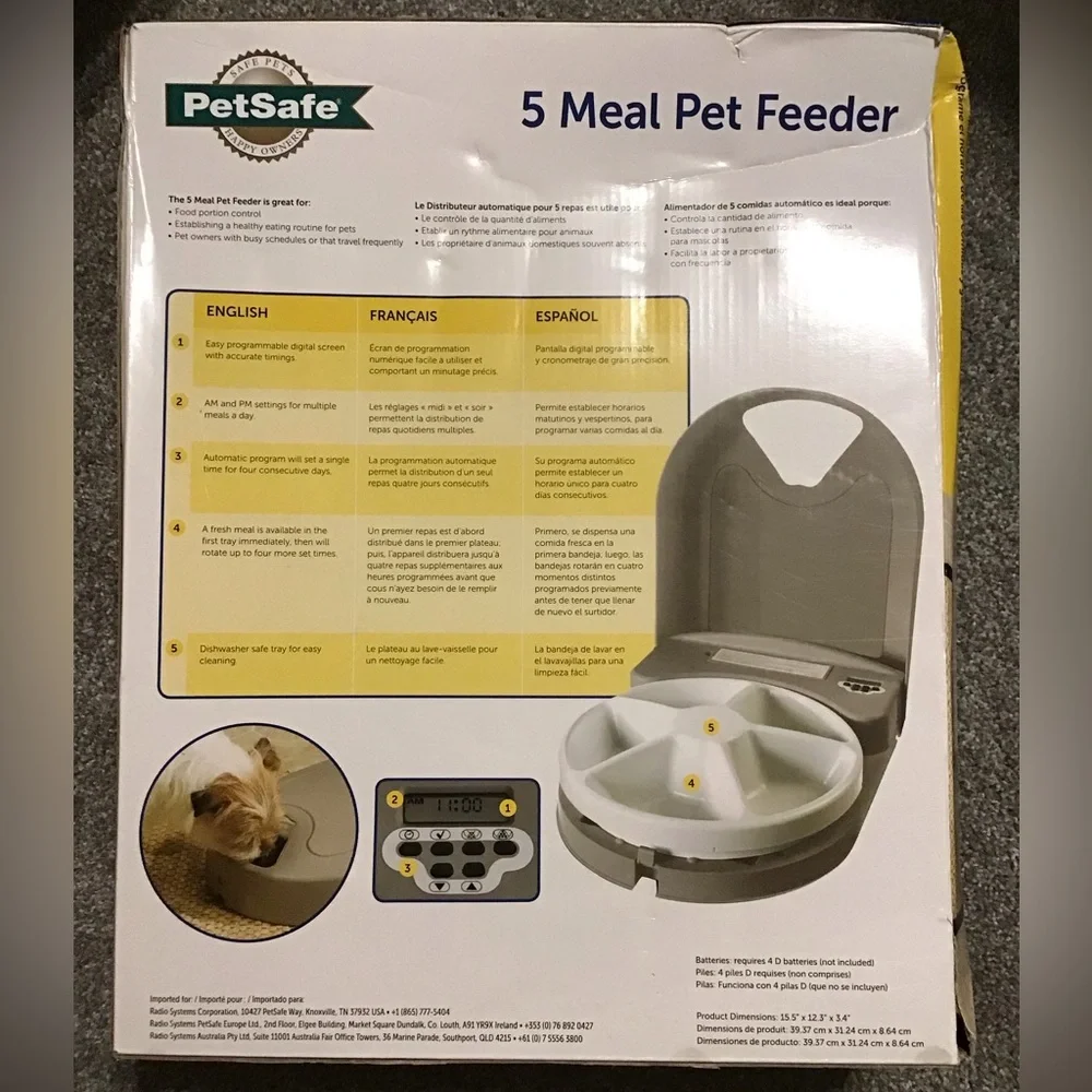 5 Meal Pet Feeder