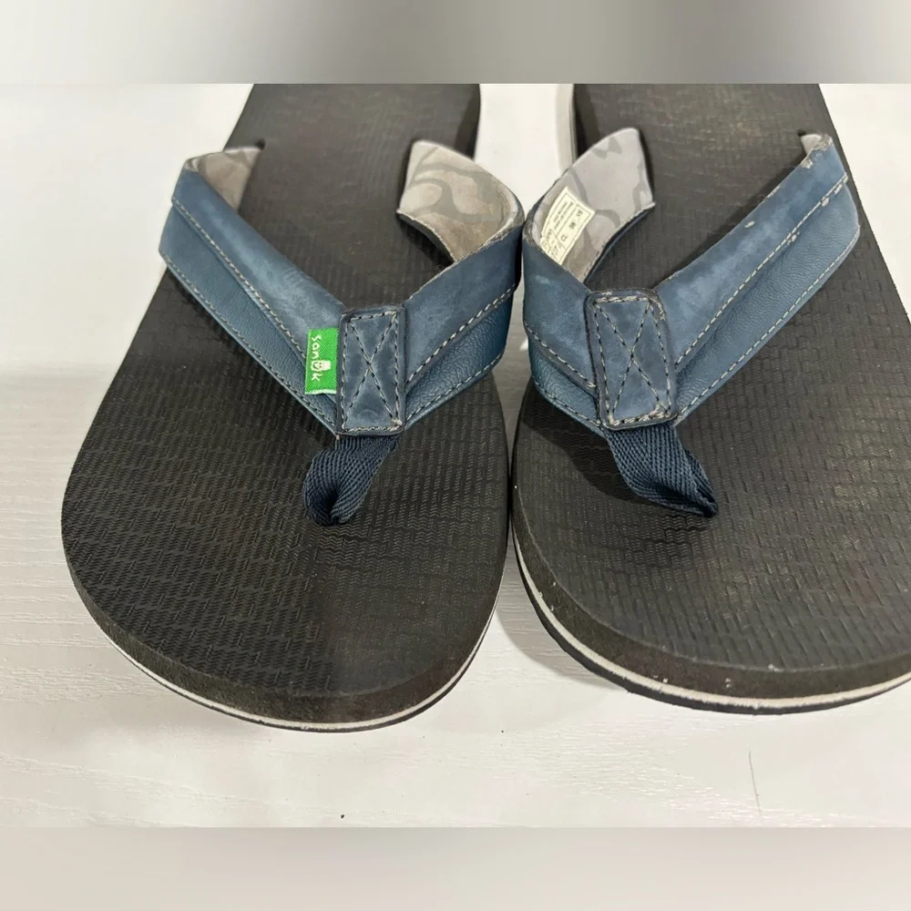 Sanuk Mens Beer Cozy 2 Open Toe Slip On Flip Flop Sandals US 9