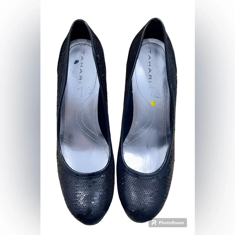 Tahari Black Sequins‎ heels