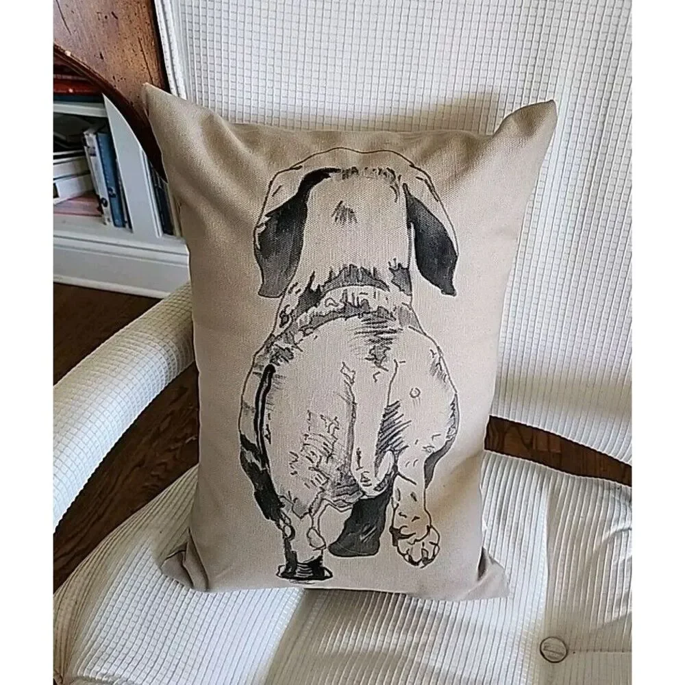 Dachshund Puppy Butt Rectangular Brown Pillow Canary Cottage Des. 15 X 11‎ X 5in