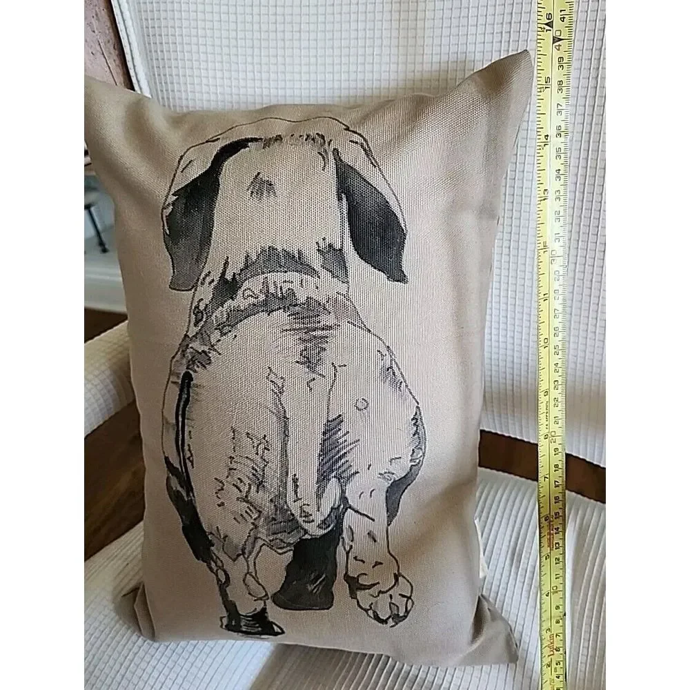 Dachshund Puppy Butt Rectangular Brown Pillow Canary Cottage Des. 15 X 11‎ X 5in