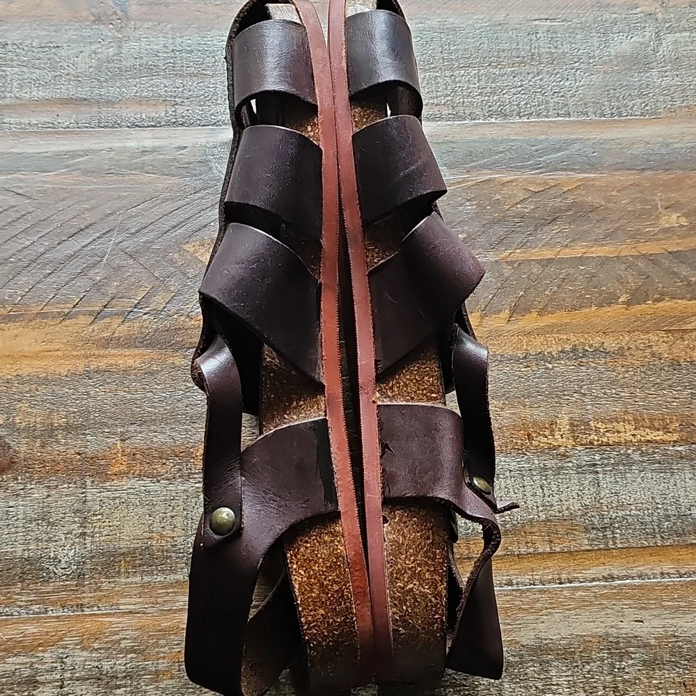 Polo by Ralph Lauren Dark Brown Leather Sandals