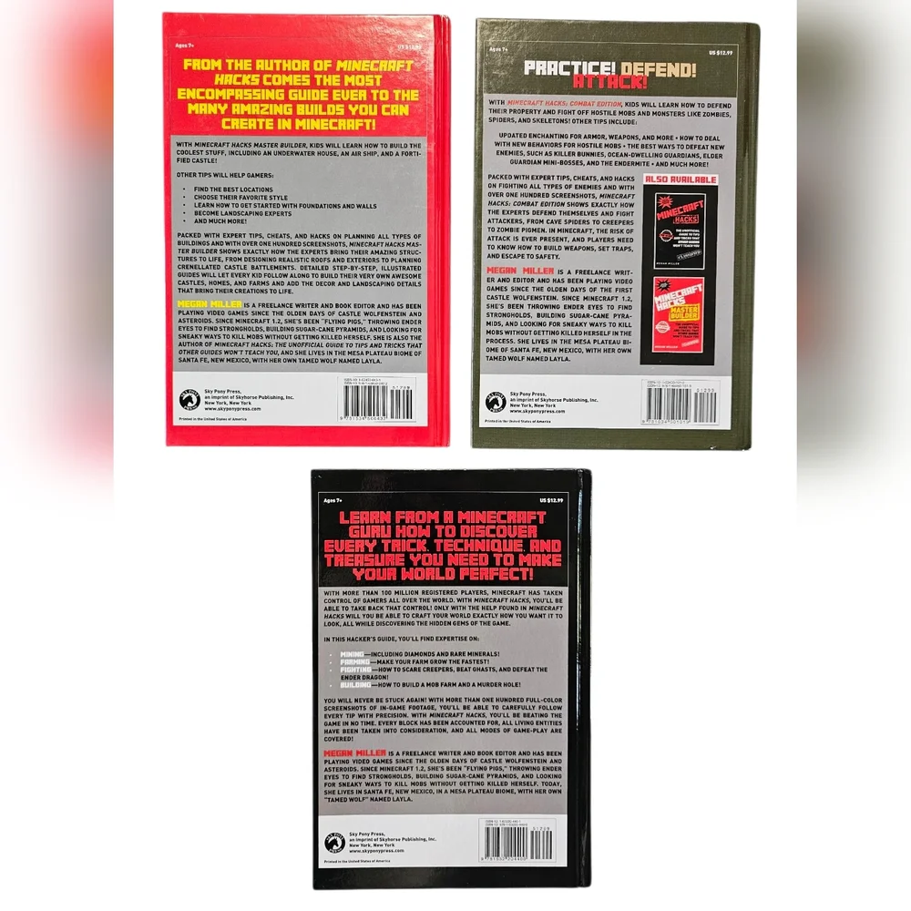 Minecraft Hacks Book Set Of 3, Hardcover, Gaming