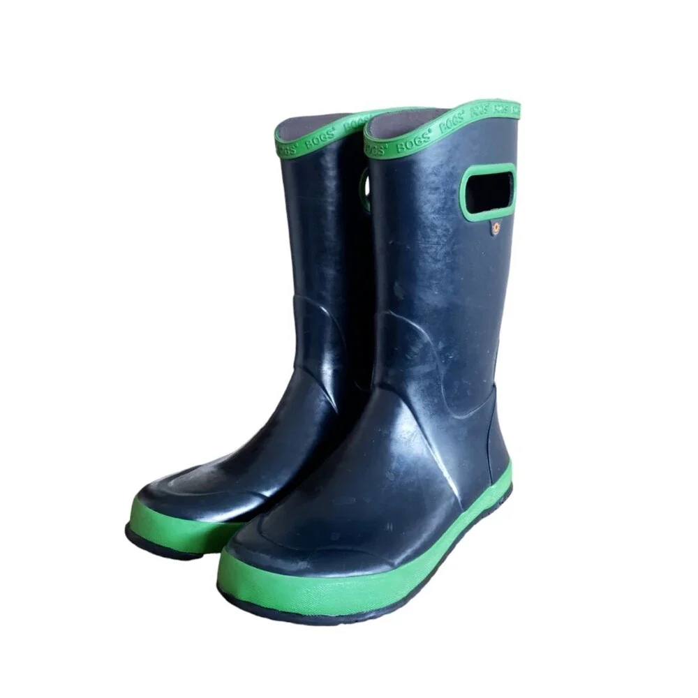 BOGS Krainboot Solid Blue Green Waterproof Pull Up Boot Youth Size 5