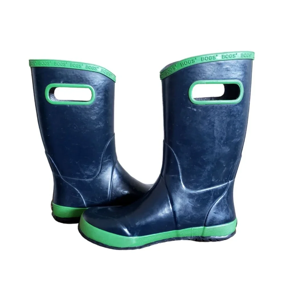 BOGS Krainboot Solid Blue Green Waterproof Pull Up Boot Youth Size 5
