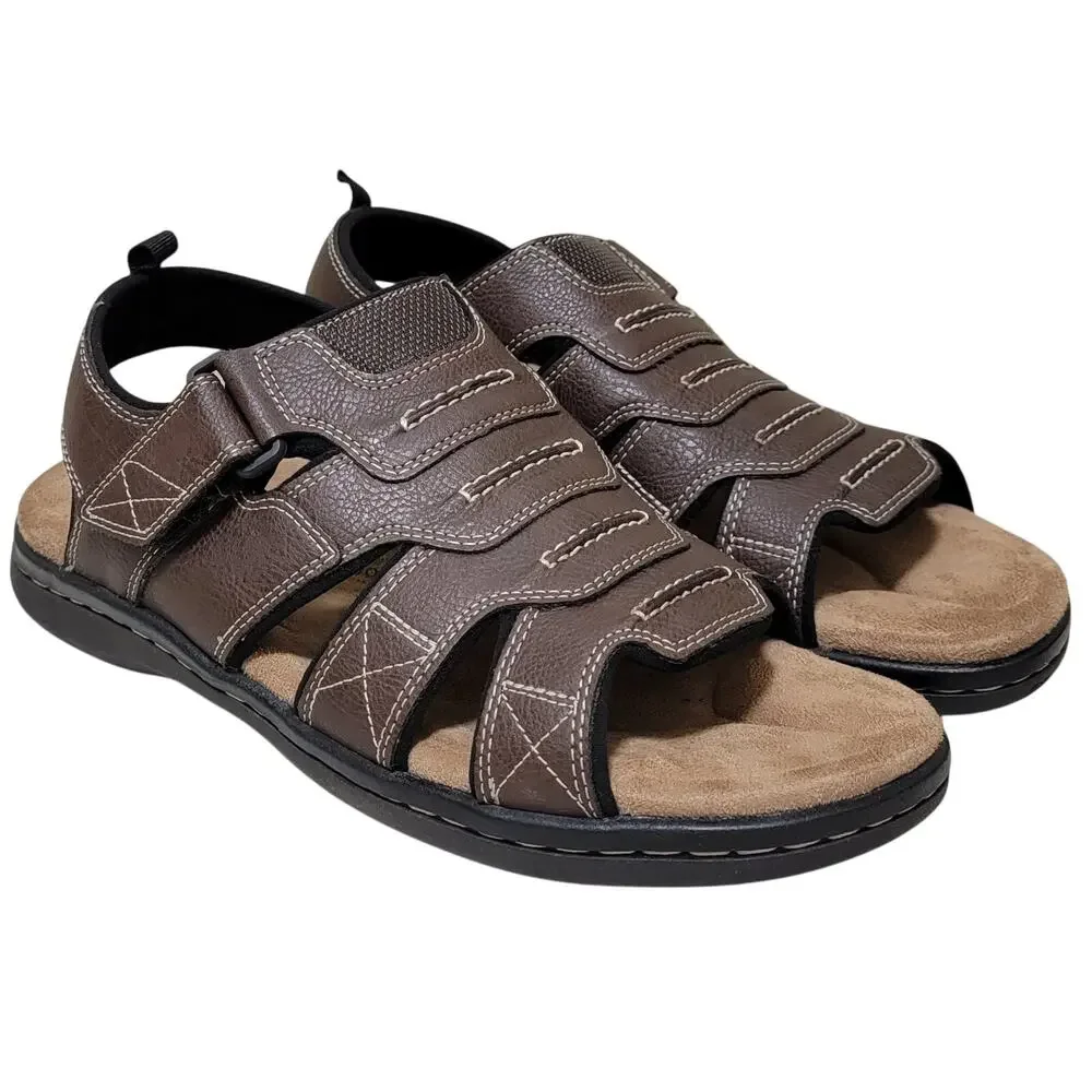 Dockers Men Slingback Fisherman Sport Sandals Shorewood Size US 9M Briar Brown