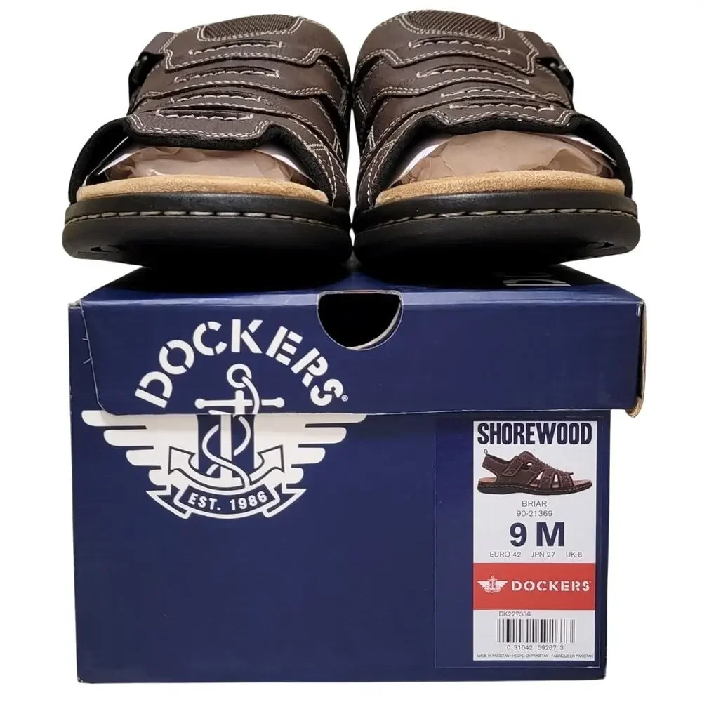 Dockers Men Slingback Fisherman Sport Sandals Shorewood Size US 9M Briar Brown