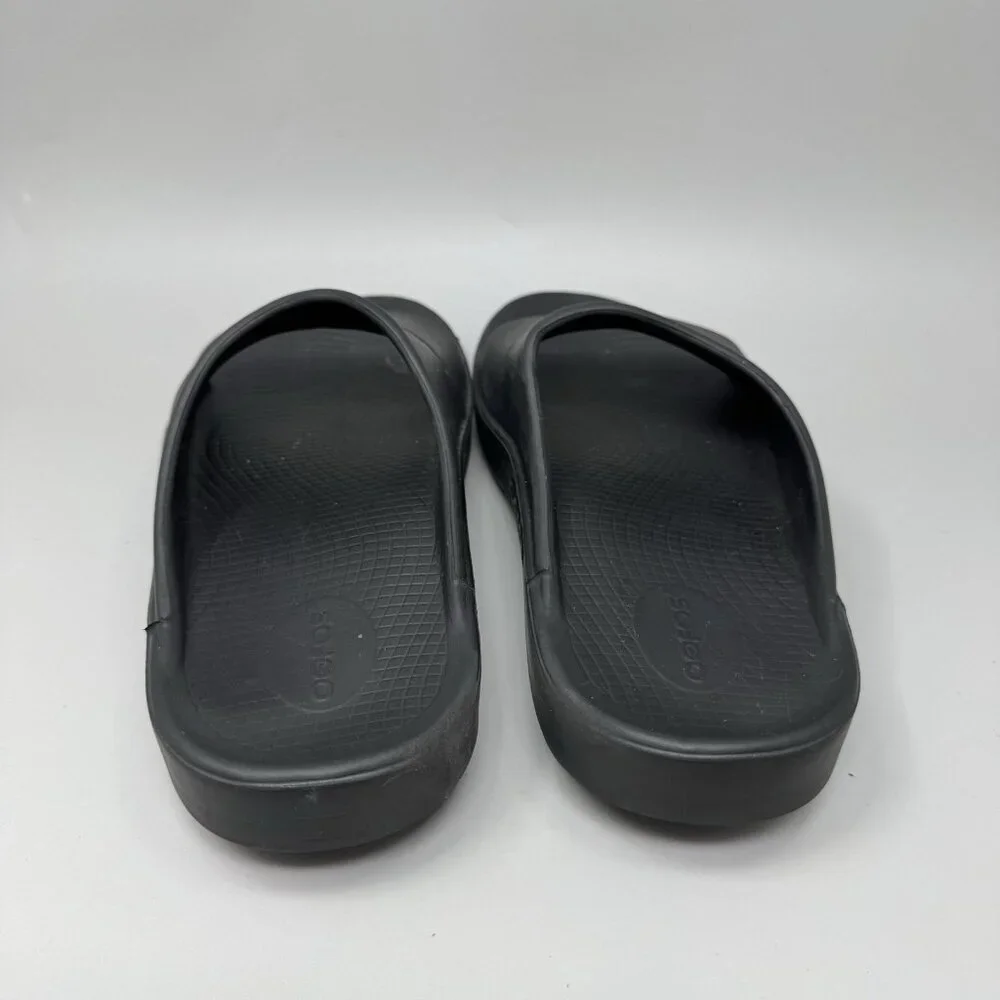 OOFOS Slides Ooahh Black Comfort Orthopedic Recovery Sandals Men’s Size 9