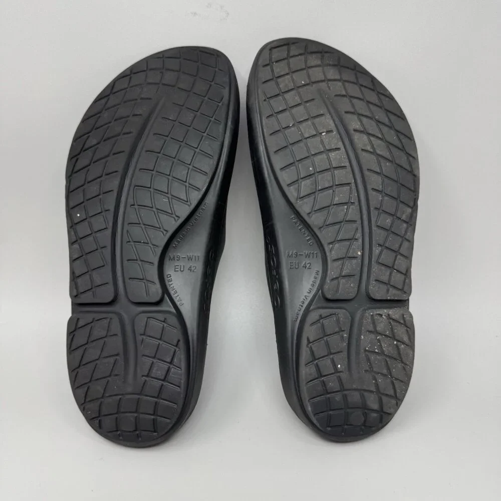 OOFOS Slides Ooahh Black Comfort Orthopedic Recovery Sandals Men’s Size 9