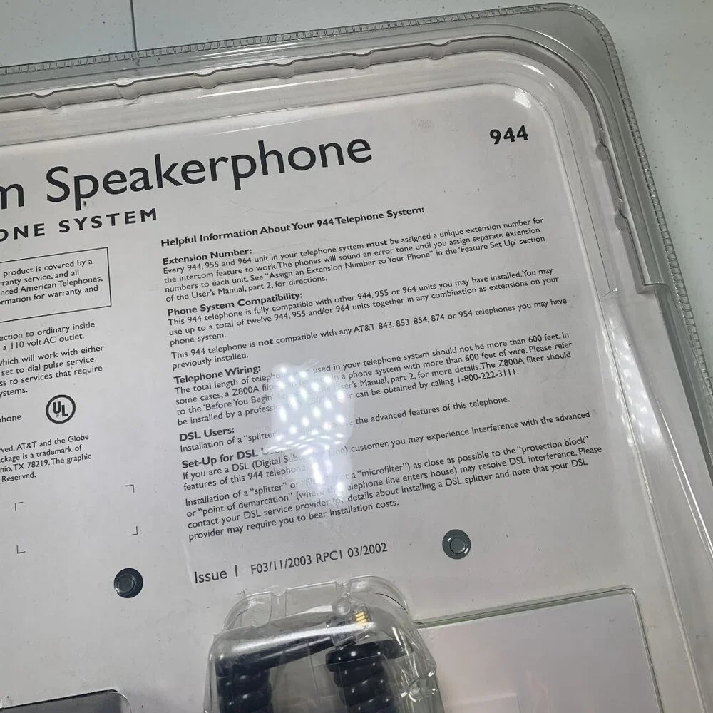 AT&T 944 Four-Line Intercom Speakerphone 2001 Brand New
