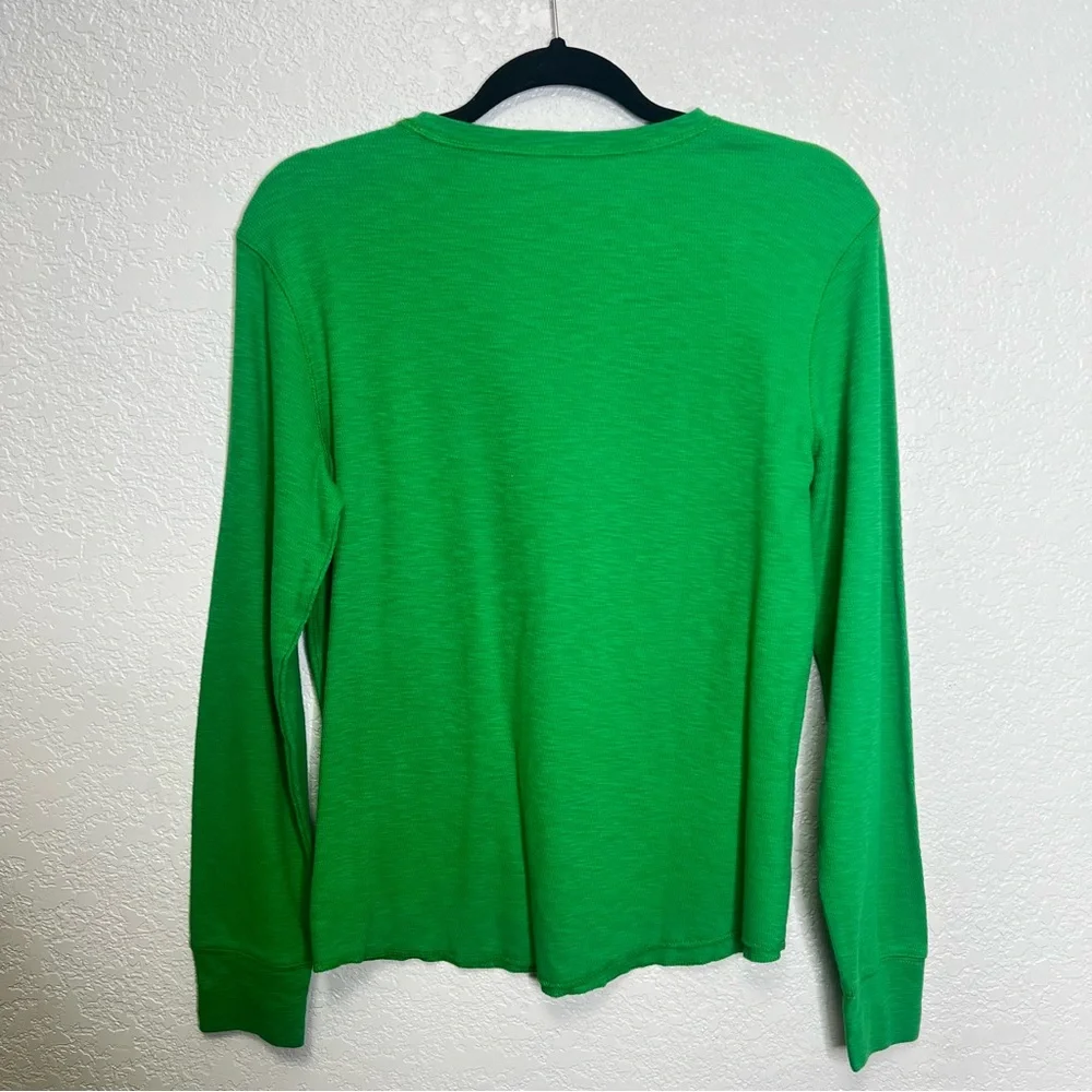 NWT GAP Waffle Knit Thermal Long Sleeve Green Unisex Sz XXL Crew Neck Preppy