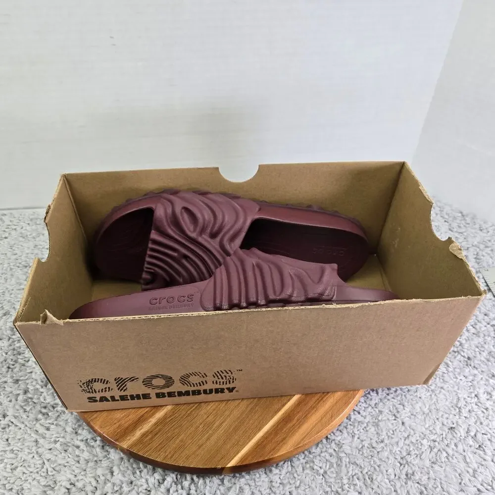Crocs Mens 10 Salehe Bembury Pollex Slide Huckle Burgundy Casual Lifestyle Daily
