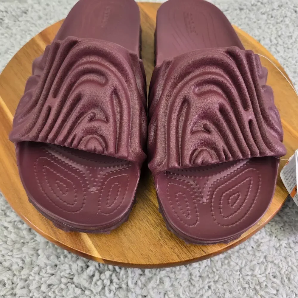 Crocs Mens 10 Salehe Bembury Pollex Slide Huckle Burgundy Casual Lifestyle Daily
