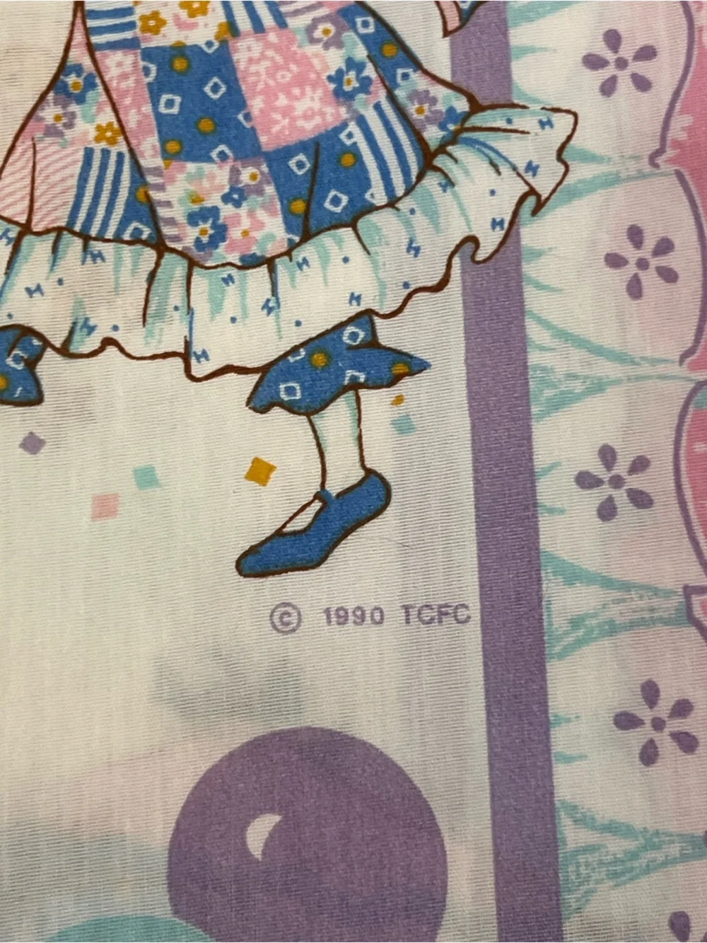 Vtg Holly Hobbie Pink TWIN 2 Piece Sheet Set Flat Sheet And Pillowcase 1990