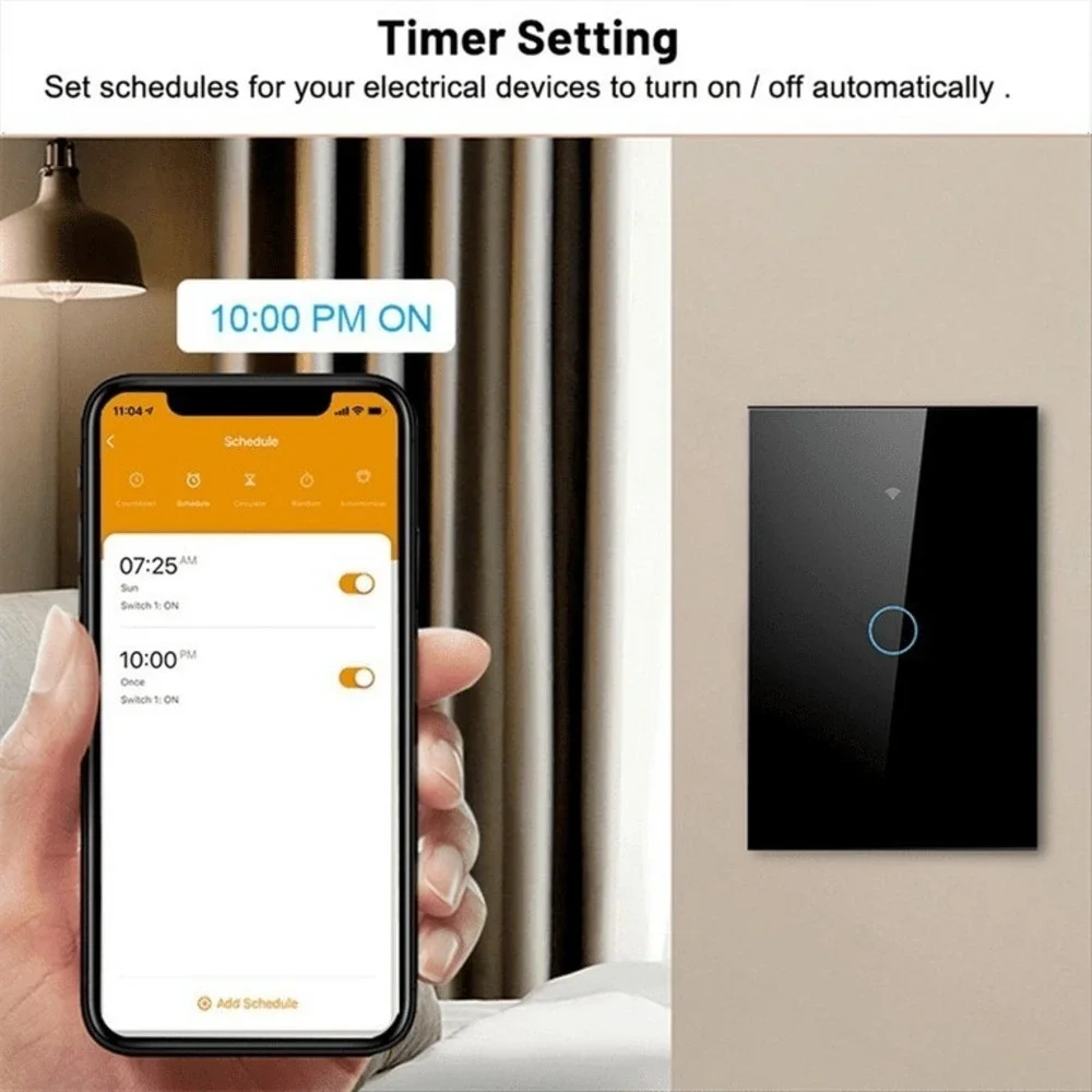Tuya US Wifi Smart Wall Switch‎ RF433 1 Gang Touch Sensor Light Switch