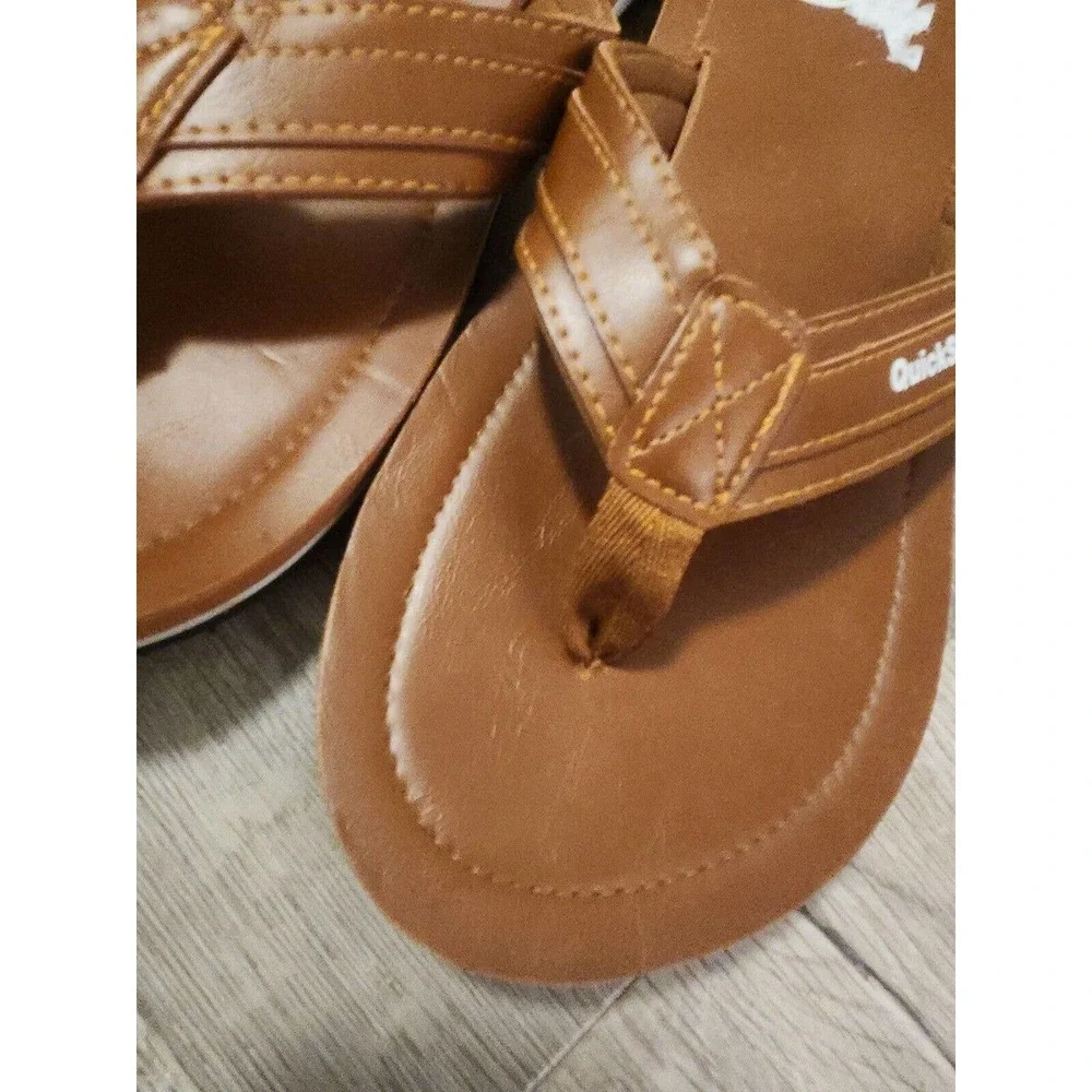 Quickshark Mens Flip Flops Leather‎ Thong Sandals Arch Support Beach Slippers