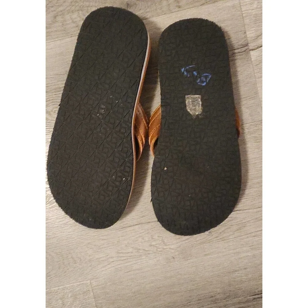 Quickshark Mens Flip Flops Leather‎ Thong Sandals Arch Support Beach Slippers