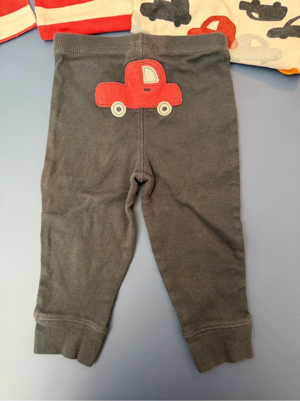Carter's Red Stripe & Car Vehicle Print 3-Piece Baby Set 9M