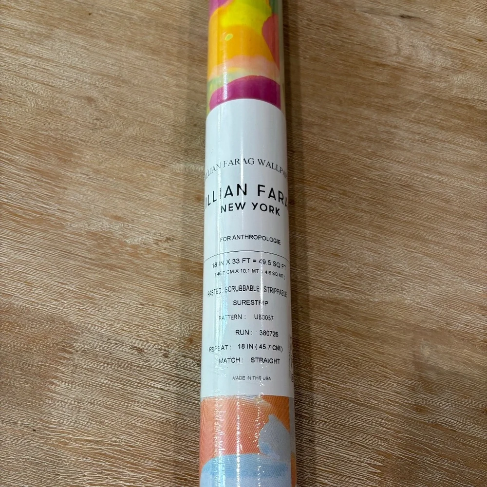 NWT Anthropologie x York Abstract Wallpaper, Single Roll, Rare, Discontinued