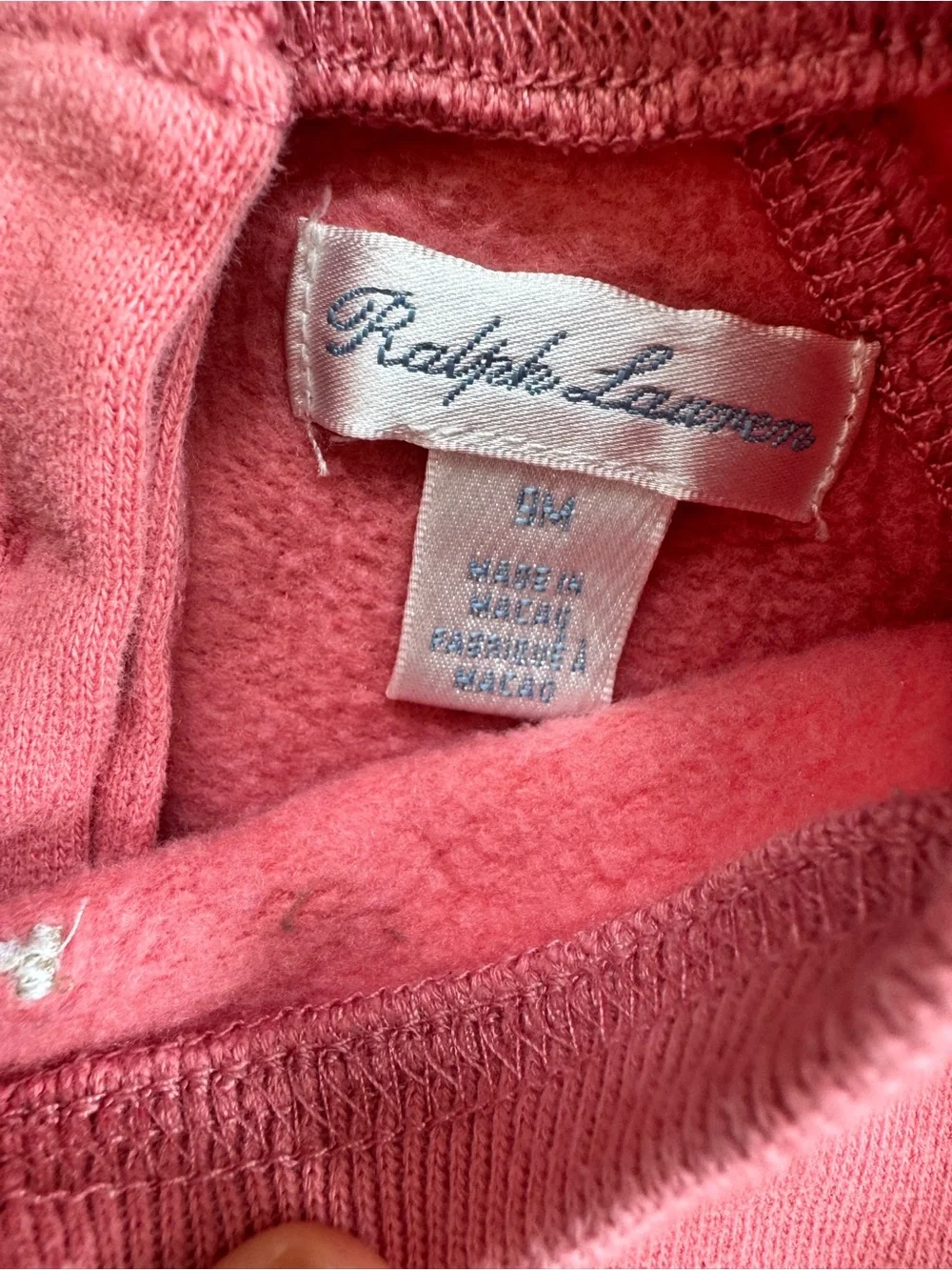 Ralph Lauren Baby Girl Pink Peplum Pony Cotton Fleece Sweatshirt