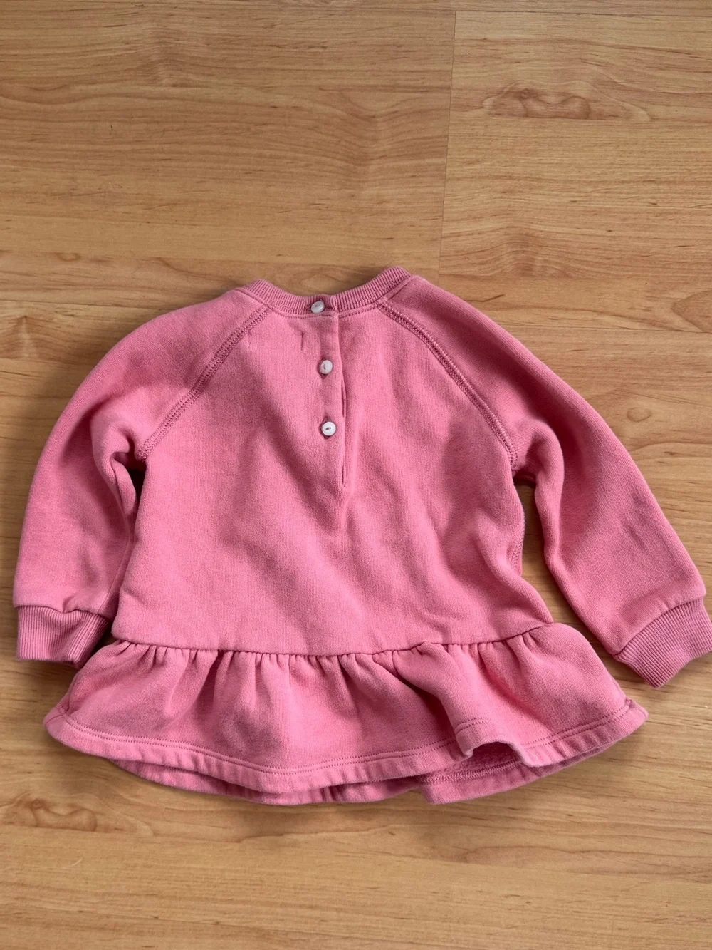 Ralph Lauren Baby Girl Pink Peplum Pony Cotton Fleece Sweatshirt