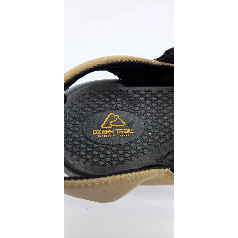 Ozark Trail Mens Trek Strap Sandals Black Tan Rugged Hiking Size 13 M OT TREK