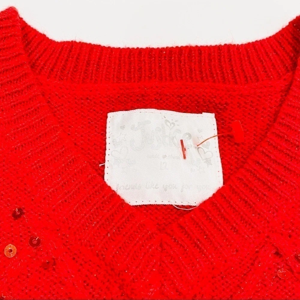 NWOT Justice Girls Red Sequin Drop Waist Sweater Dress