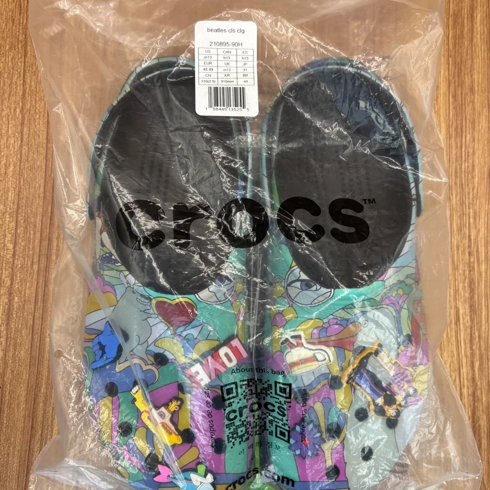 Crocs X The Beatles Love Classic Clog Mens 13 Multi Limited Edition Sandals NEW