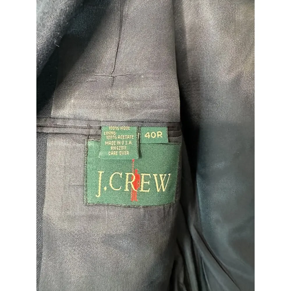 J.Crew Blazer Men's Vintage Navy Career Office Academia‎ Suit Jacket Size 40R
