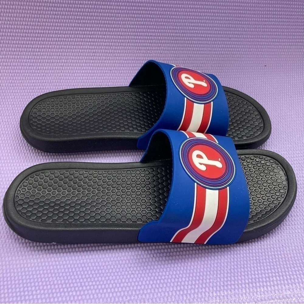 Philadelphia Phillies Men's Cropped Big Logo Flip Flop,Sandal , Slide XL