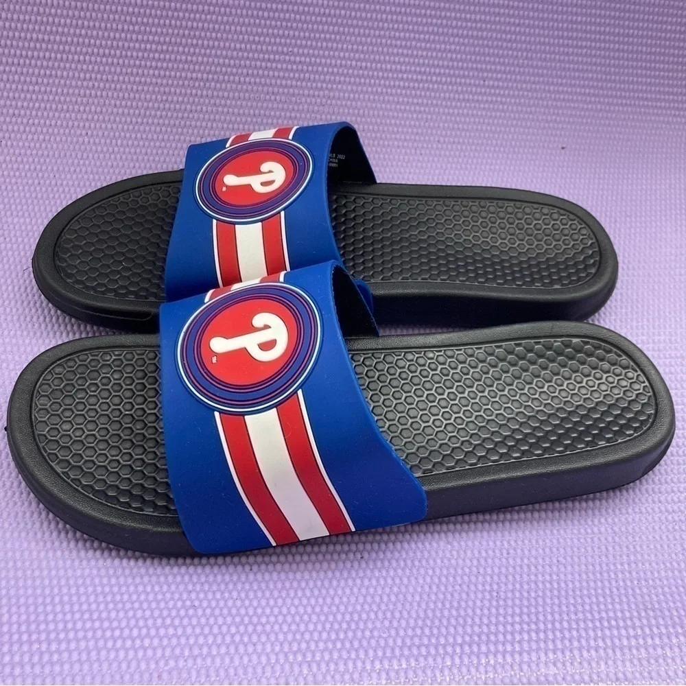 Philadelphia Phillies Men's Cropped Big Logo Flip Flop,Sandal , Slide XL
