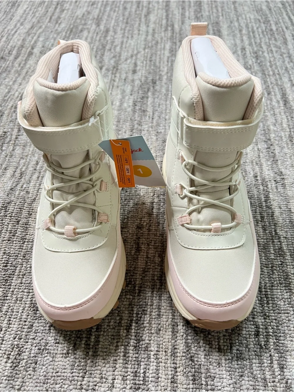 Cat & Jack Kids Faux Fur Ankle Hiker Winter Boots Waterproof Size 1