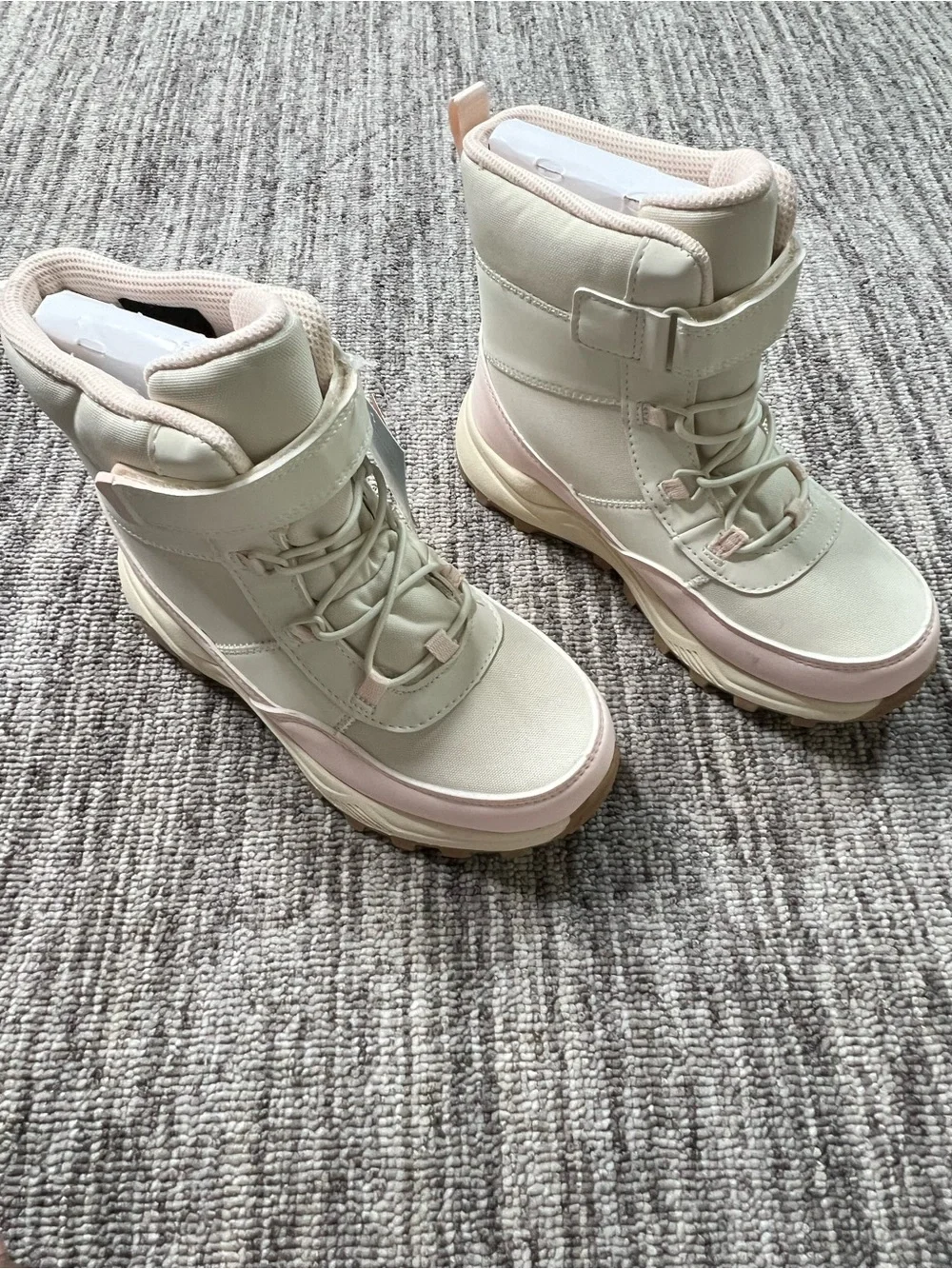 Cat & Jack Kids Faux Fur Ankle Hiker Winter Boots Waterproof Size 1