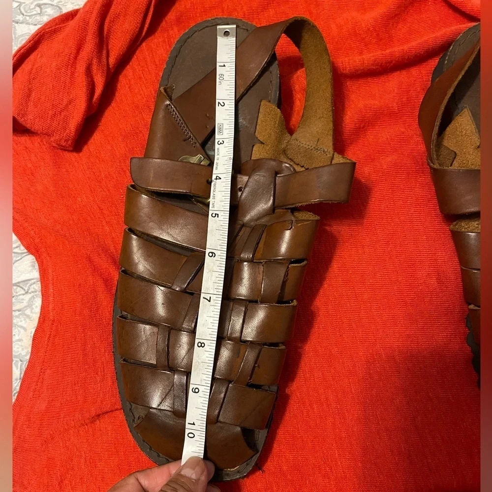 BjorndaL Men's Sandals Leather Brown Size 11 Made In Italy