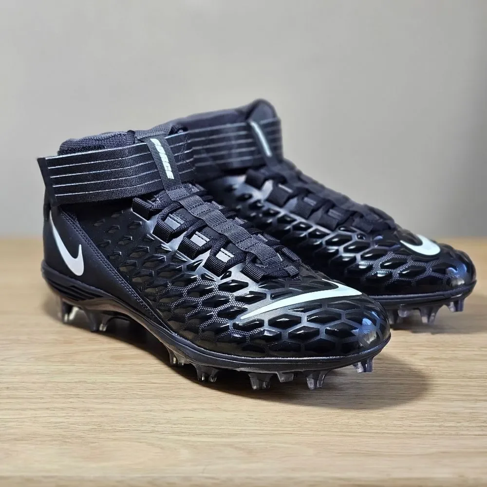 Nike Force Savage Pro 2 Football Cleats Shoes Men's 9 Black White New AH4000-002