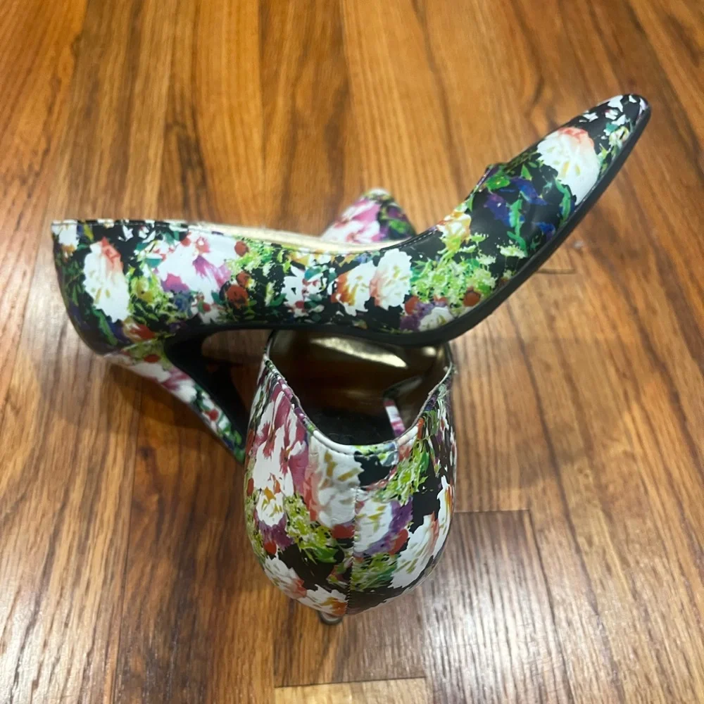 143 Girl Black Floral Heels‎