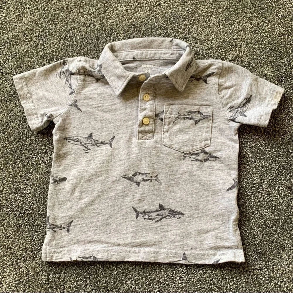 Carter's Grey Polo Shark Top - 24 Months