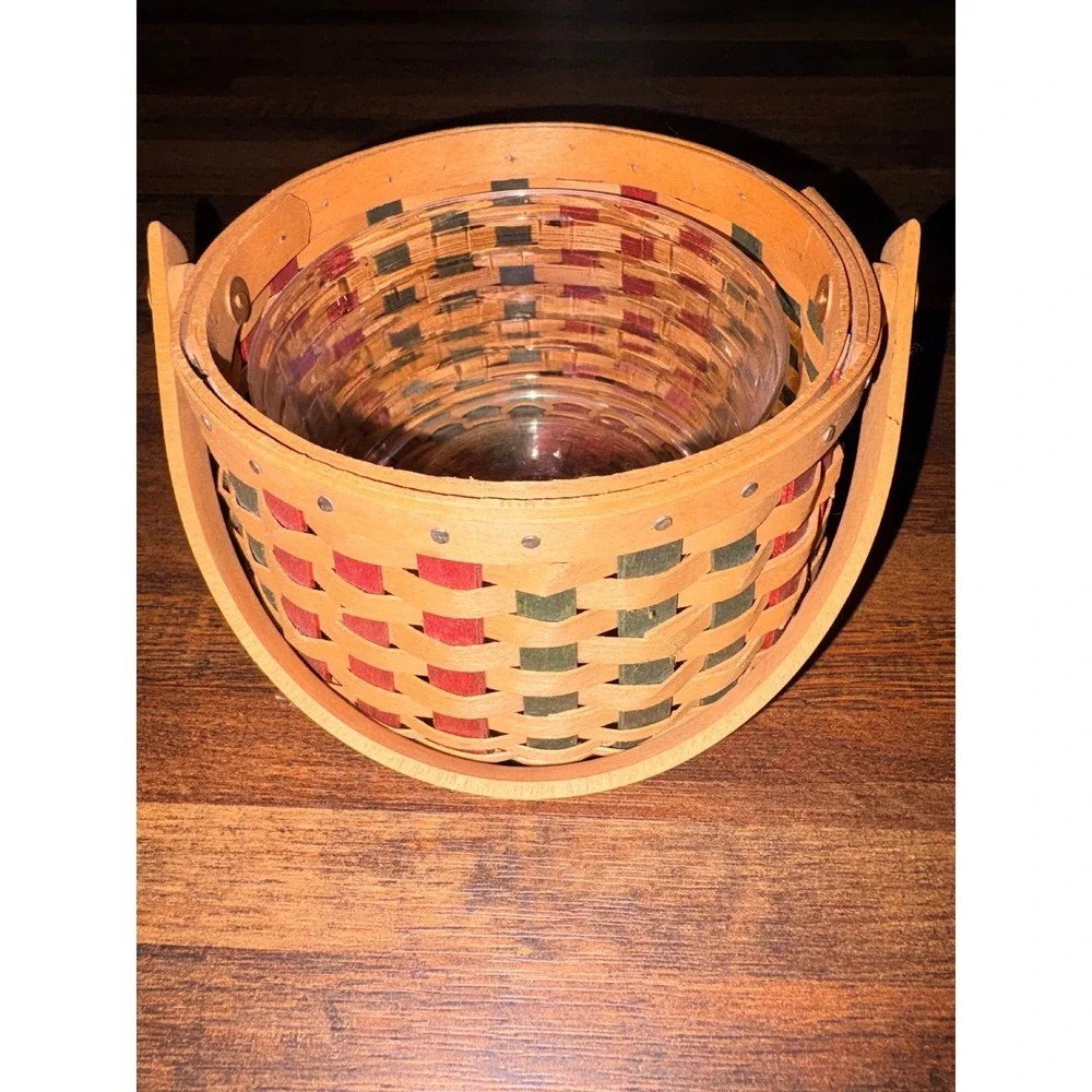 Longaberger‎ 2003 Christmas Collection Caroling Basket Red Green with Protector