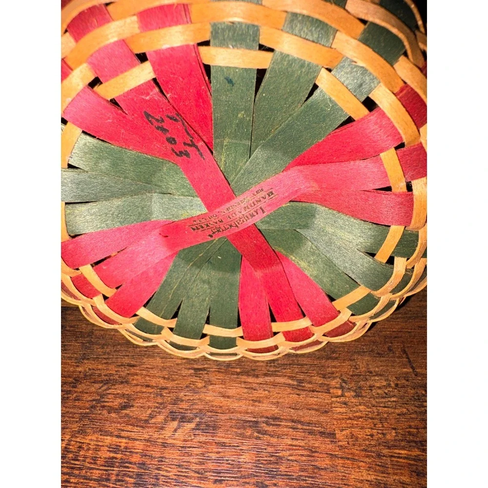 Longaberger‎ 2003 Christmas Collection Caroling Basket Red Green with Protector