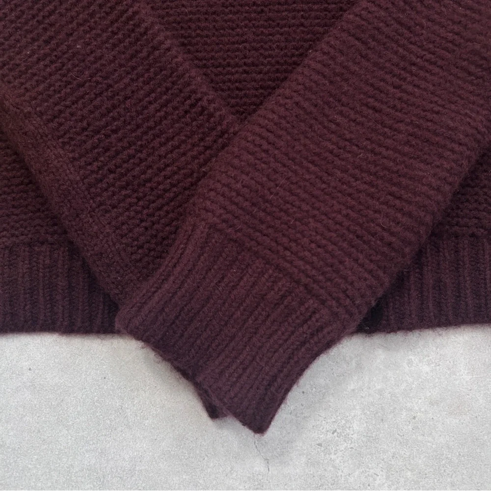 Vince Cashmere Wool Blend Chunky Turtleneck Sweater, Eggplant, Size XS