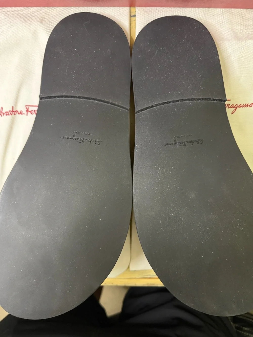 Salvatore Ferragamo Lionel Black Leather Slide Sandals