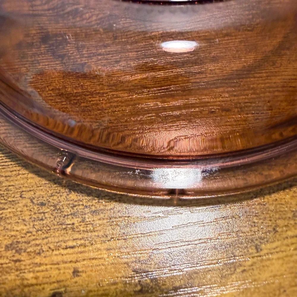 Vtg Pyrex Visions Cranberry V-1-C Glass Lid Rose Sunburst Replacement 6.5