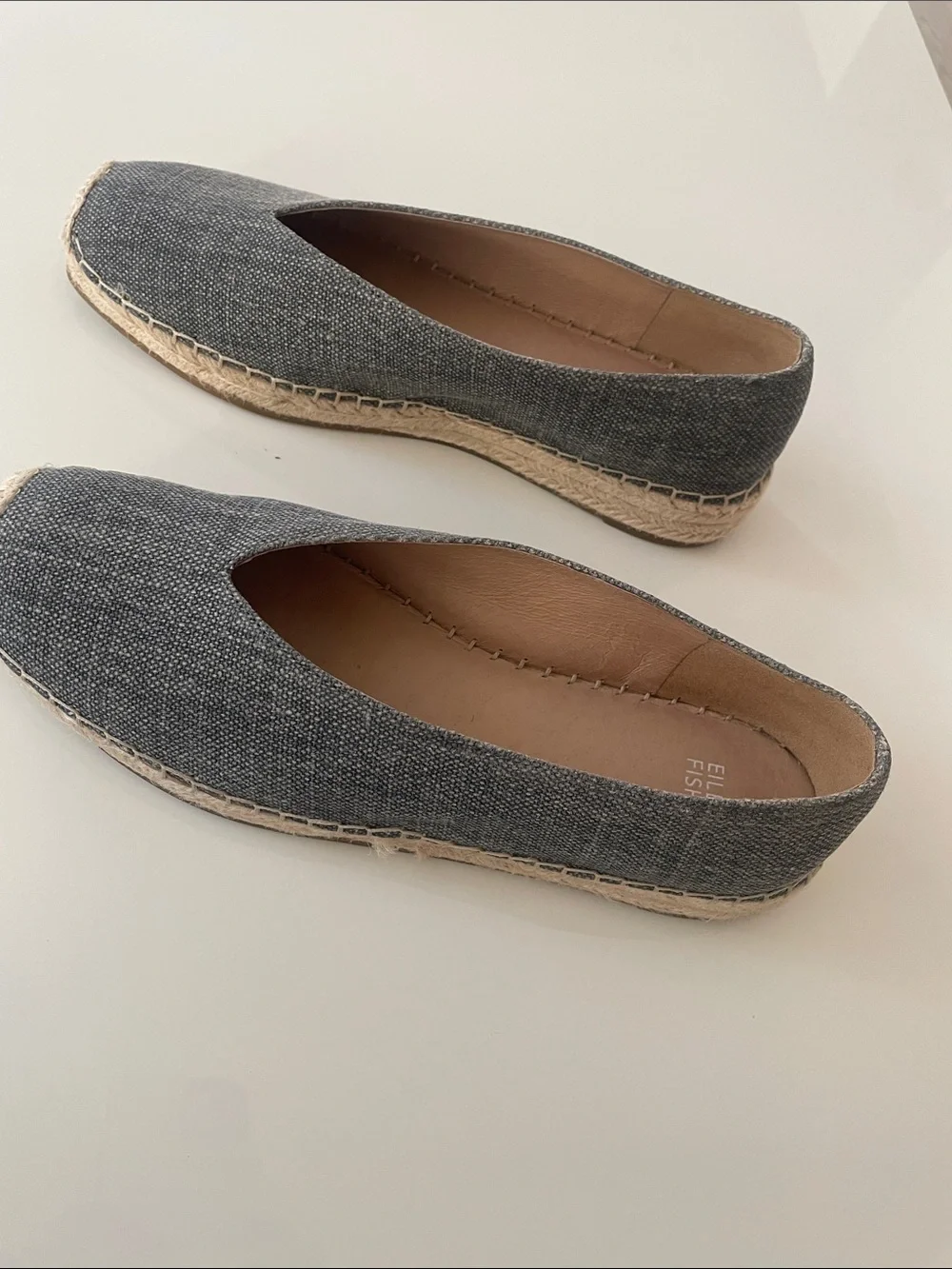 Eileen Fisher Light Denim Slip-On Espadrille Flats