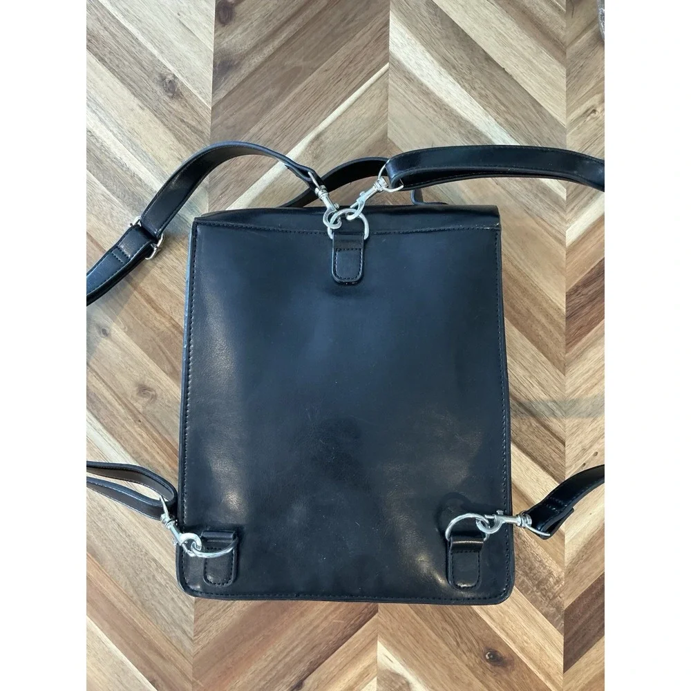 Urban Outfitters Black Cooperative Ivy Backpack Vegan‎ Leather Button Clasp