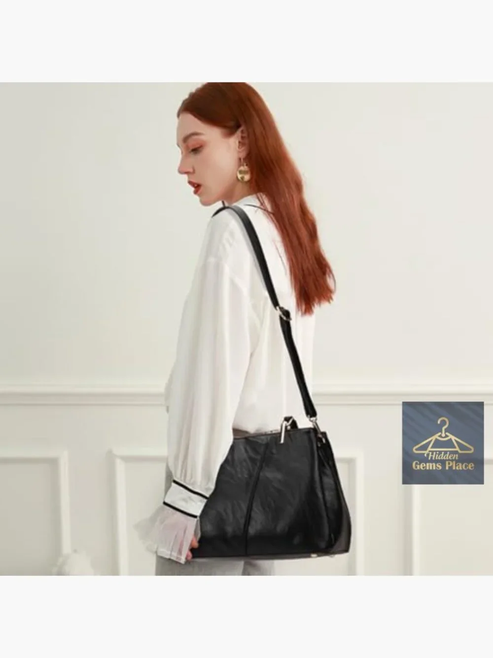 Medium Hobo Shoulder Tote Handbag Faux Leather Crossbody Purse
