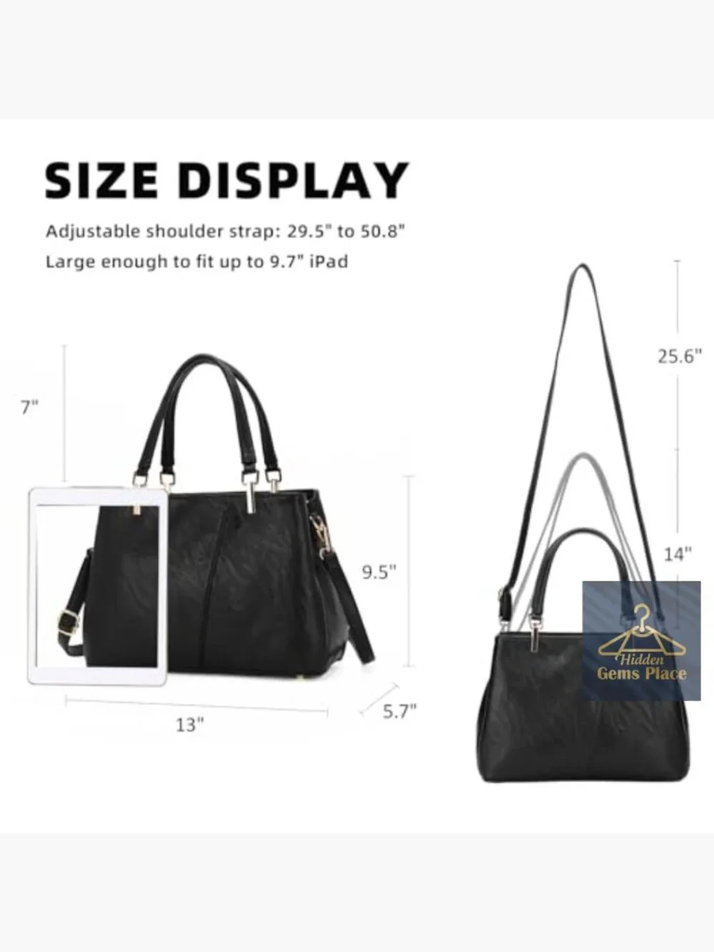 Medium Hobo Shoulder Tote Handbag Faux Leather Crossbody Purse