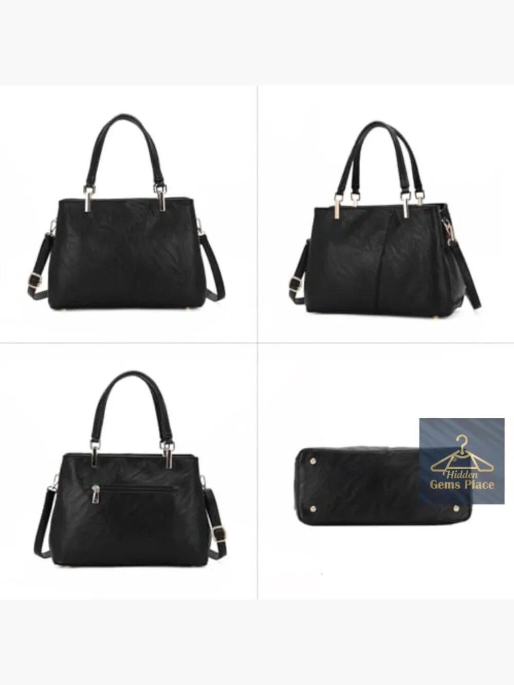Medium Hobo Shoulder Tote Handbag Faux Leather Crossbody Purse