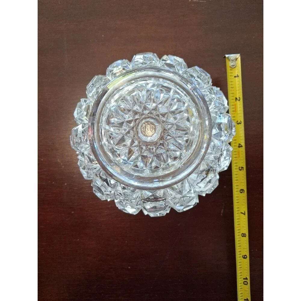 Clear Lead Hand cut Crystal Rose Bowl/Vase/Votive Candle