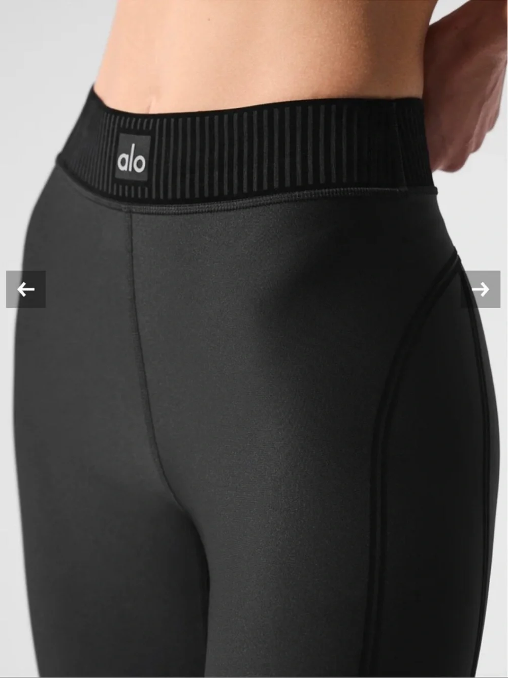 Alo Yoga Airlift High-Waist 7/8 Line Up Leggings Pants Black Women's Size Small