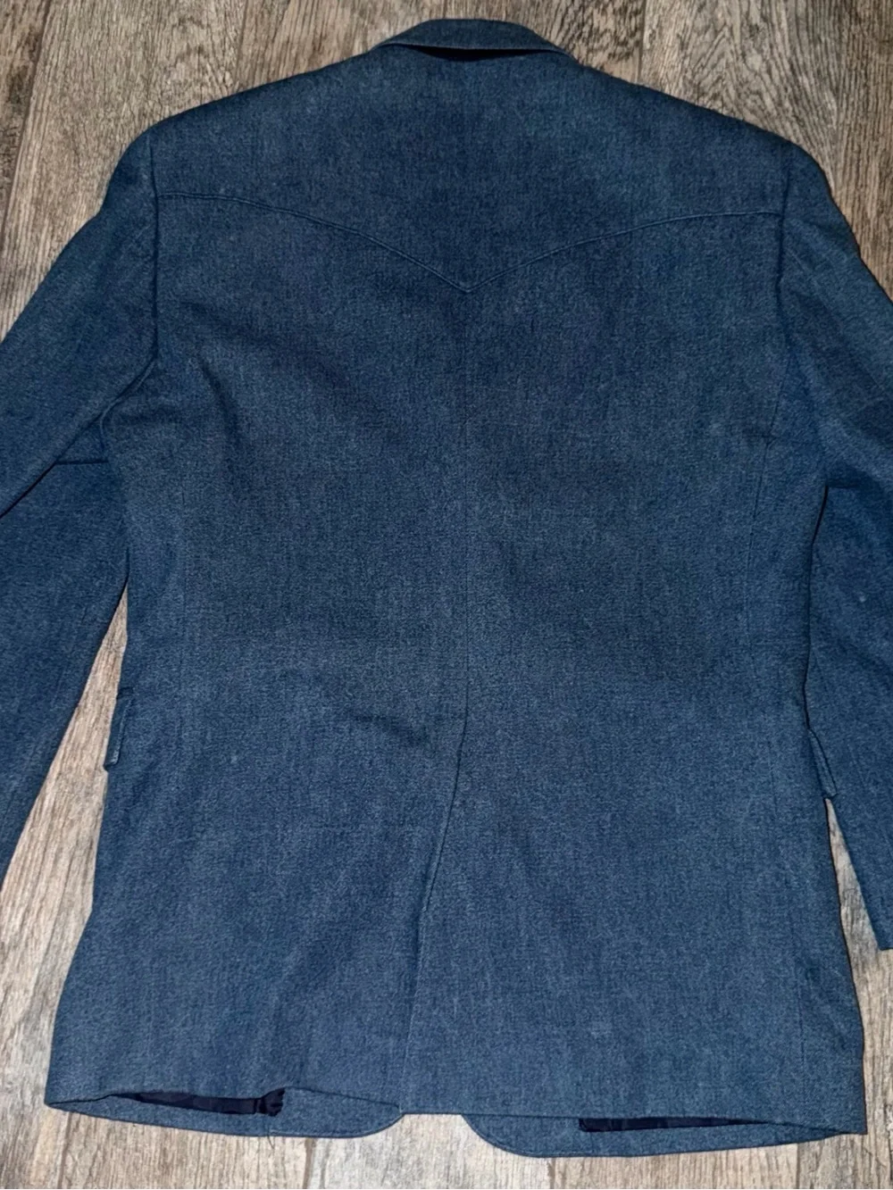 Circle S Western Sport Coat Cowboy Blazer Blue Cotton